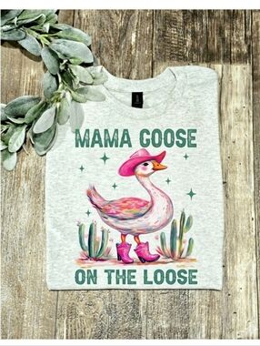 mama Shirt Goose On The Loose Cowgirl Western cute popular trendy Mom